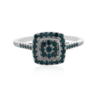 Anello in argento con Diamante Blu I3