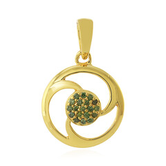 Ciondolo in argento con Diamante Verde I3