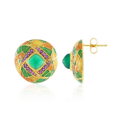 Orecchini in argento con Calcedonio Verde