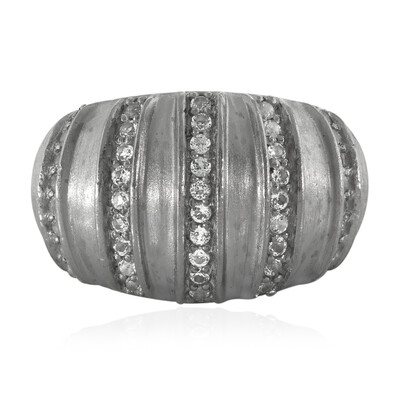 Anello in argento con Topazio Bianco