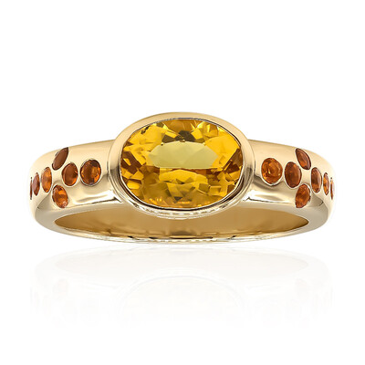 Anello in oro con Berillo Dorato
