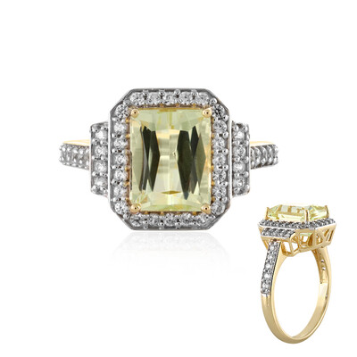 Anello in oro con Kunzite Canarino