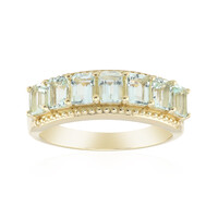 Anello in oro con Berillo Verde Menta Nigeriano