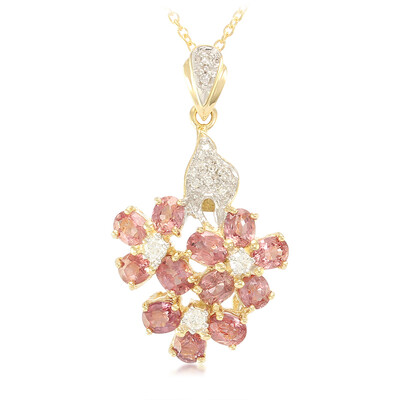 Collana in oro con Zaffiro Padparadscha (non riscaldato) (AMAYANI)