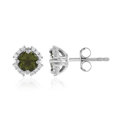 Orecchini in argento con Moldavite