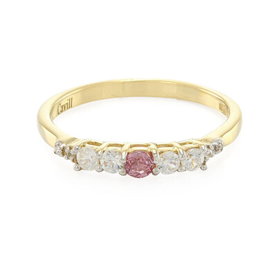 Anello placcato in oro con Zaffiro Padparadscha