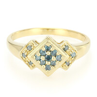 Anello placcato in oro con Diamante Fancy