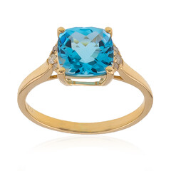 Anello in oro con Topazio Blu Svizzero