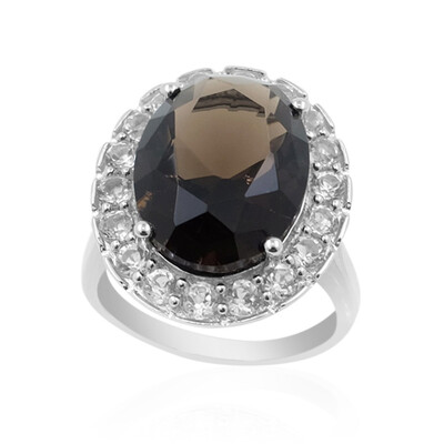Anello in argento con Quarzo Fumè