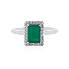 Anello in argento con Opale Verde dell'Etiopia