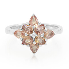 Anello in oro con Zaffiro Padparadscha (non riscaldato)