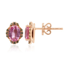 Orecchini in oro con Zaffiro Rosa