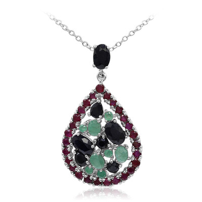 Collana in argento con Zaffiro Nero