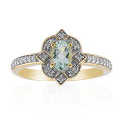 Anello in oro con Berillo Verde Menta Nigeriano