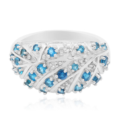 Anello in argento con Apatite Blu Royal