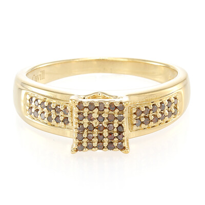 Anello placcato in oro con Diamante Fancy