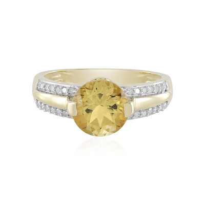 Anello in oro con Berillo Dorato
