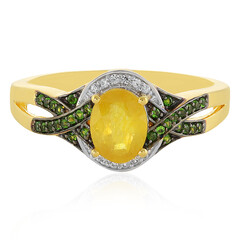 Anello in argento con Zaffiro Giallo del Madagascar