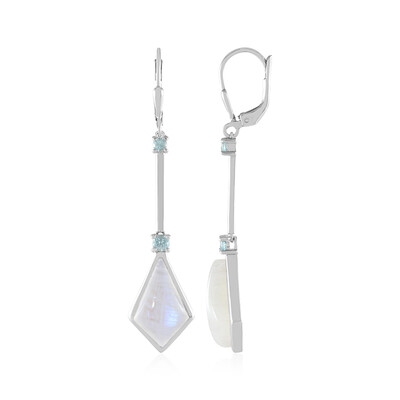 Orecchini in argento con Pietra di Luna Blu (KM by Juwelo)