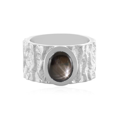 Anello in argento con Zaffiro Stellato Nero (MONOSONO COLLECTION)