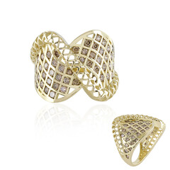 Anello in oro con Diamante Champagne I2 (Ornaments by de Melo)
