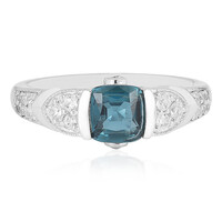 Anello in argento con Cianite Blu Foglia di Tè