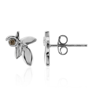 Orecchini in argento con Diamante Champagne I1