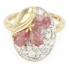 Anello in oro con Zaffiro Padparadscha (non riscaldato) (AMAYANI)