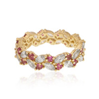 Anello in oro con Rubellite Brasiliana AAA (de Melo)