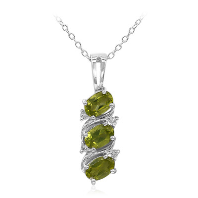 Collana in argento con Peridoto della Birmania
