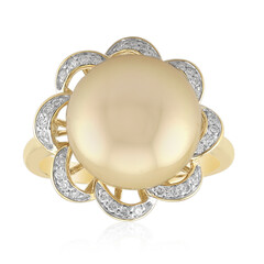 Anello in oro con Perla Dorata dei Mari del Sud Kabira (TPC)