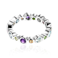 Anello in argento con Topazio Blu Svizzero