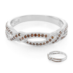 Anello placcato in platino con Diamante Fancy