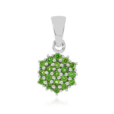 Ciondolo in argento con Diopside Russo
