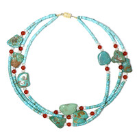 Collana in argento con Turchese Kingman (Adela Silber)