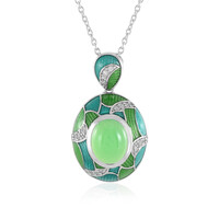 Collana in argento con Calcedonio Verde (Adela Silber)