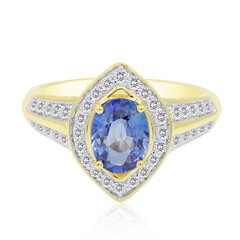 Anello in oro con Zaffiro Ceylon Blu