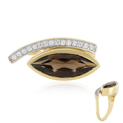 Anello in argento con Quarzo Fumè