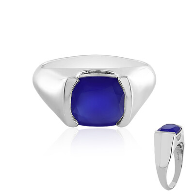 Anello in argento con Calcedonio Blu