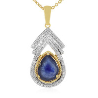 Collana in argento con Zaffiro Blu del Madagascar