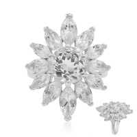 Anello in argento con Topazio Bianco