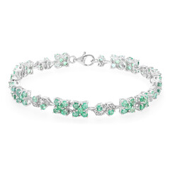Bracciale in argento con Smeraldo Zambia