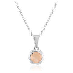 Collana in argento con Quarzo pesca pastello