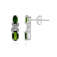 Orecchini in argento con Diopside Russo