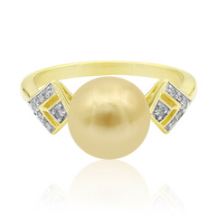 Anello in oro con Perla Dorata dei Mari del Sud (TPC)