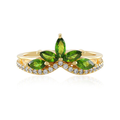 Anello in argento con Diopside Russo