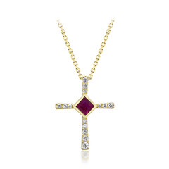 Collana in oro con Rubino Mozambico AAA (CIRARI)