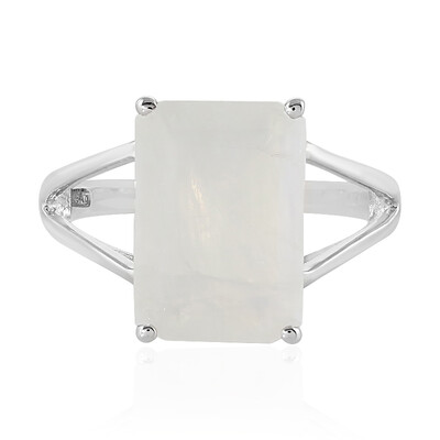 Anello in argento con Pietra di Luna Arcobaleno