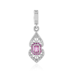 Ciondolo in argento con Zaffiro Ceylon Rosa (non riscaldato)