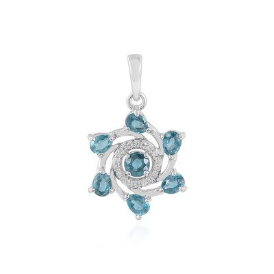 Ciondolo in argento con Cianite Blu Foglia di Tè